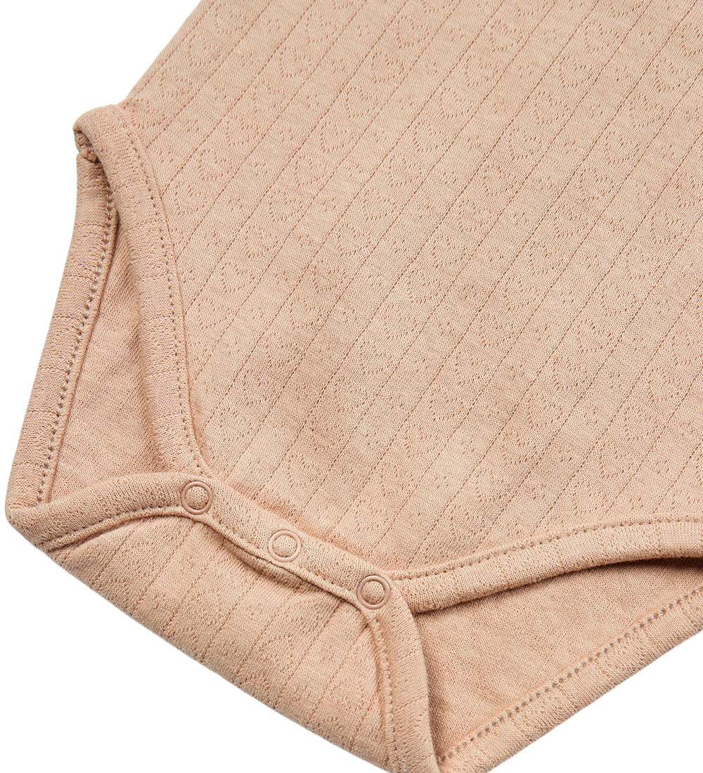 Petit by Sofie Schnoor Body l/æ - Dicte - Nougat m. Hulmønster