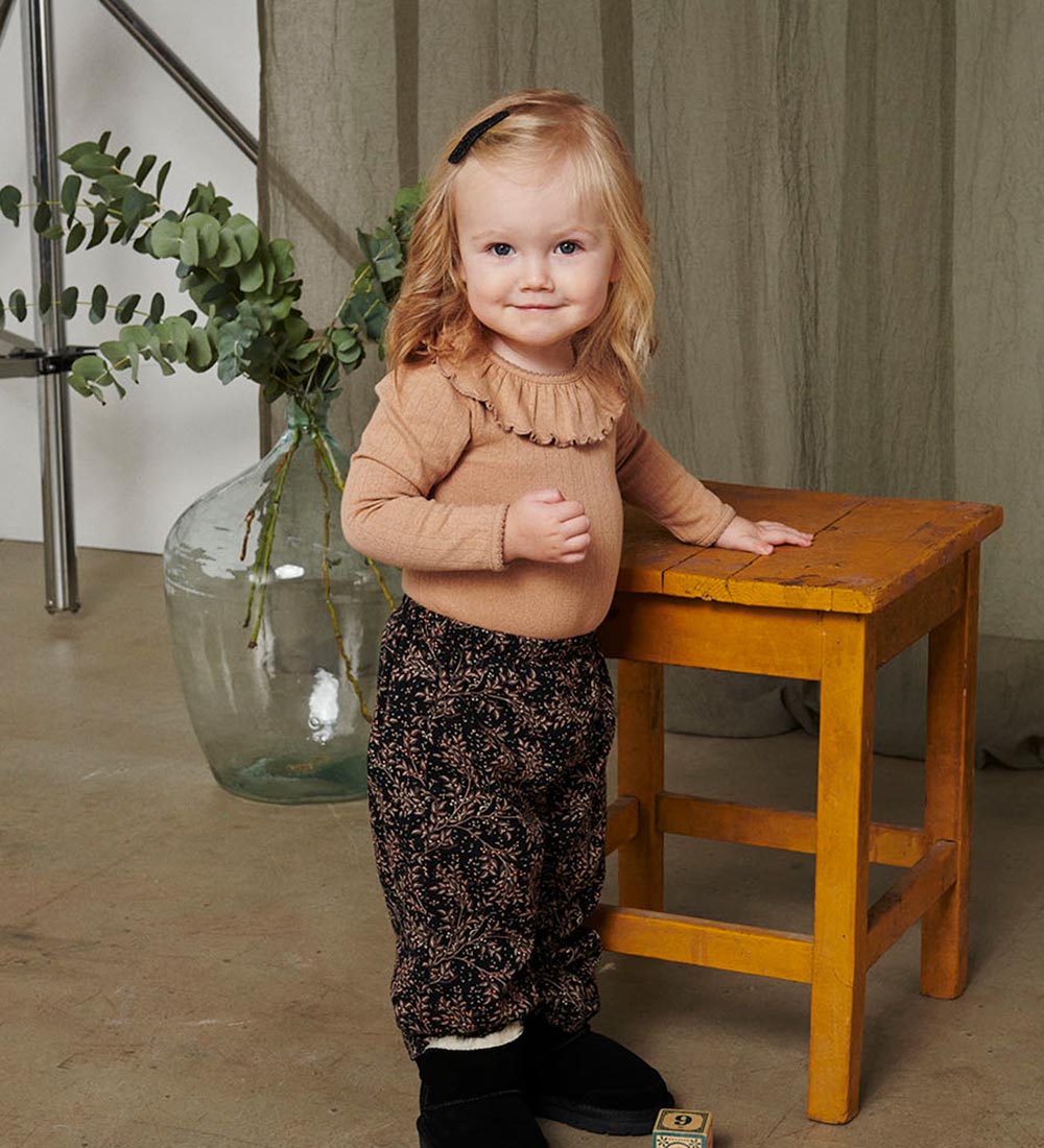 Petit by Sofie Schnoor Body l/æ - Dicte - Nougat m. Hulmønster
