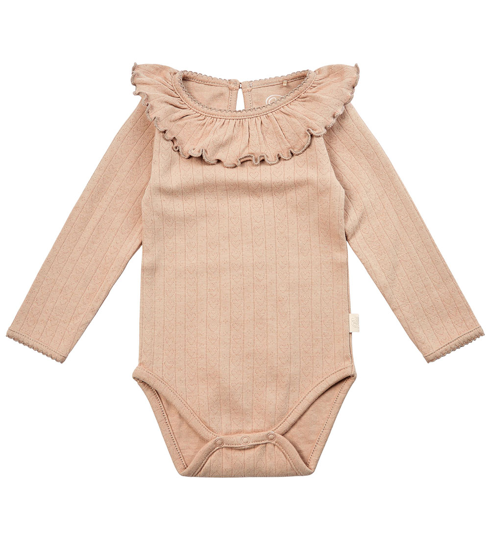 Petit by Sofie Schnoor Body l/æ - Dicte - Nougat m. Hulmønster