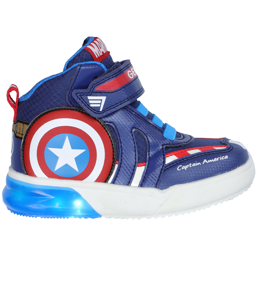 Geox Støvler m. Lys - Grayjay - Marvel Avengers - Navy/Rød