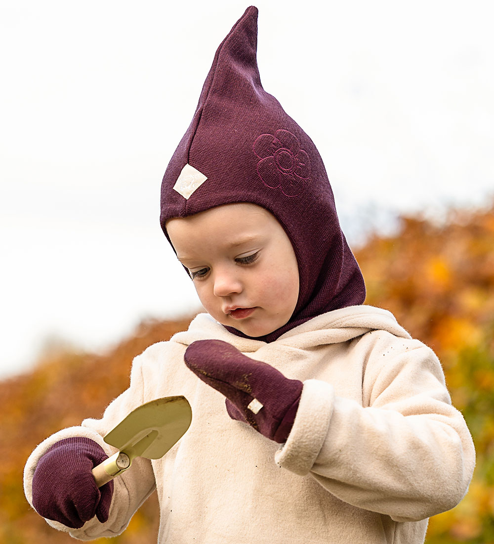 Racing Kids Elefanthue - Uld/Bomuld - 2-lags - Red Grape
