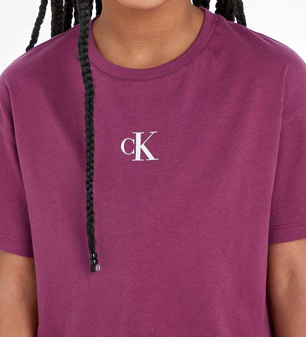 Calvin Klein T-shirt - Logo Boxy - Amaranth