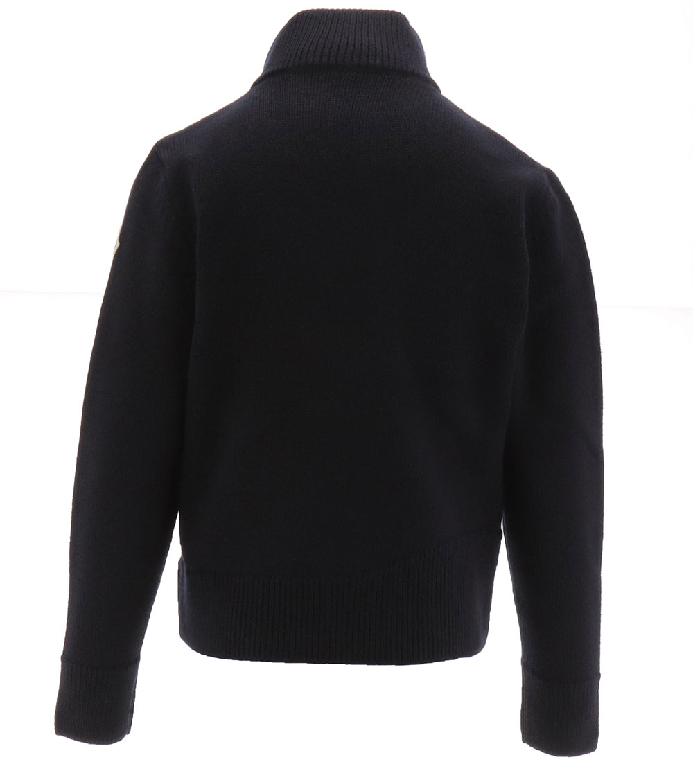 Moncler Cardigan - Uld/Dun - Navy m. Hvid