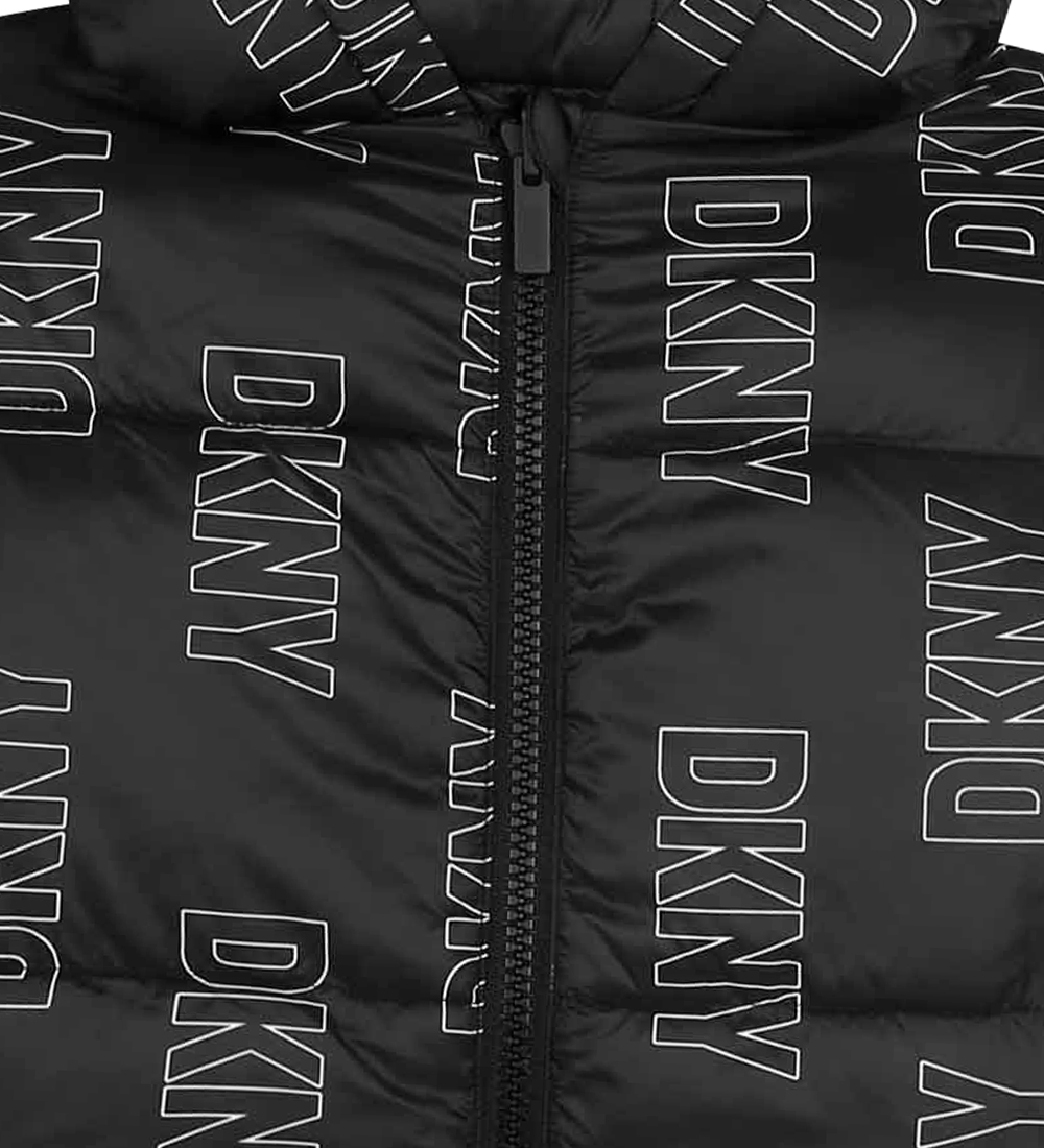 DKNY Dynejakke - Vendbar - Sort m. Print