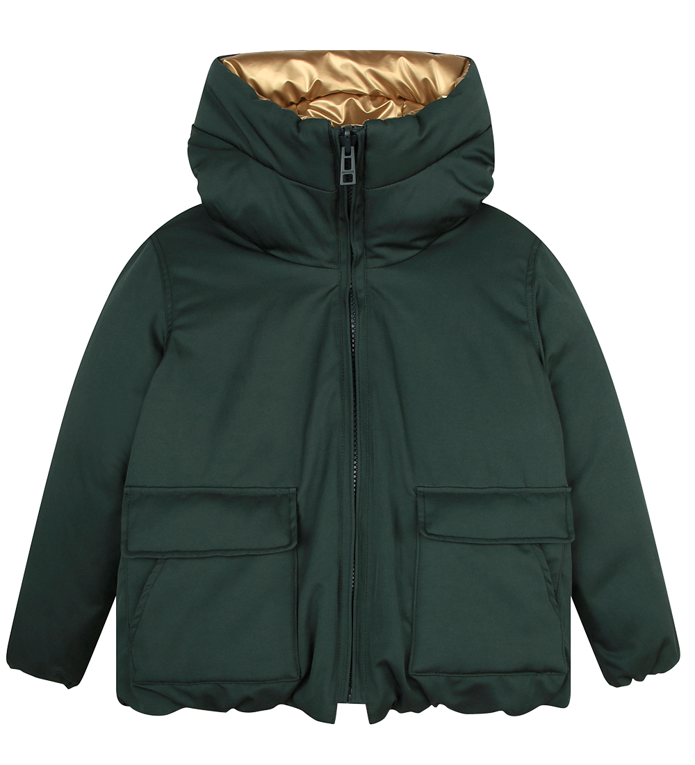 Zadig & Voltaire Dynejakke - Vendbar - Dark Green/Guld