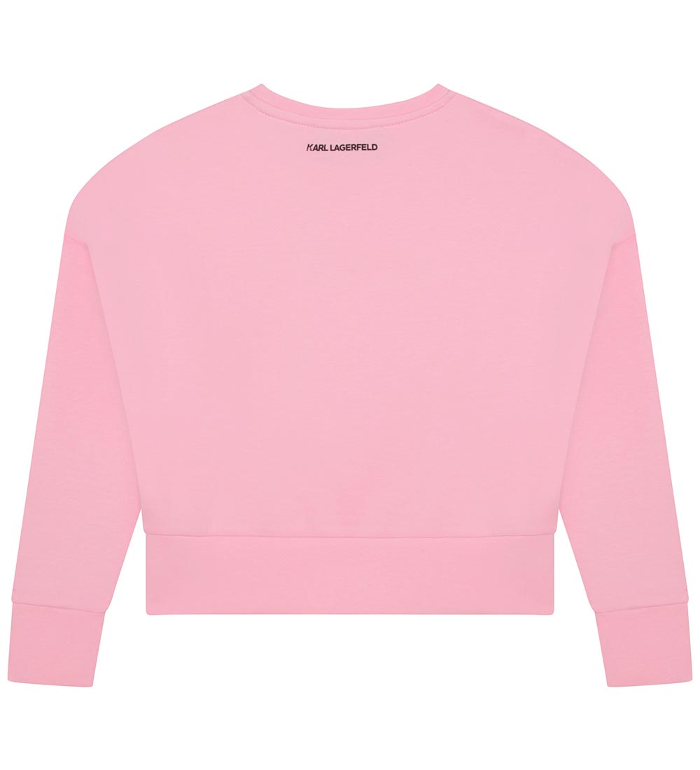 Karl Lagerfeld Sweatshirt - Cropped - Pink Washed m. Kat