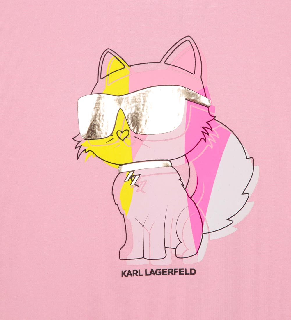 Karl Lagerfeld Sweatshirt - Cropped - Pink Washed m. Kat