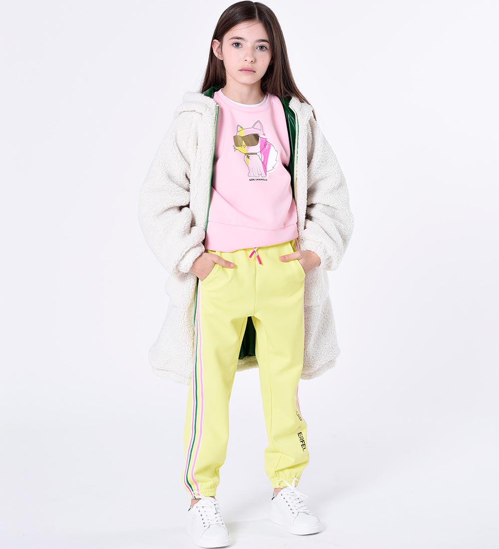 Karl Lagerfeld Sweatshirt - Cropped - Pink Washed m. Kat