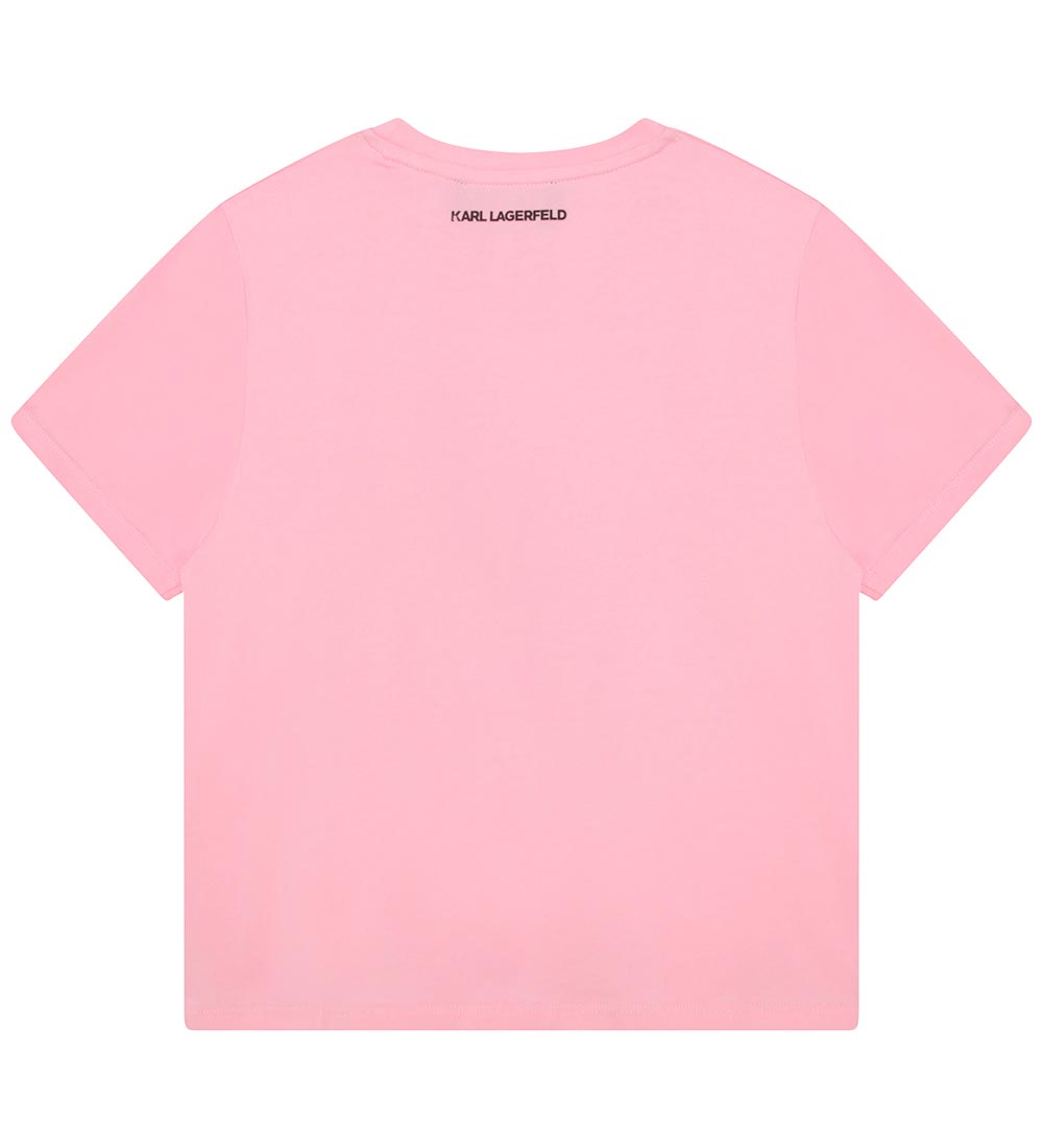 Karl Lagerfeld T-shirt - Pink Washed m. Print