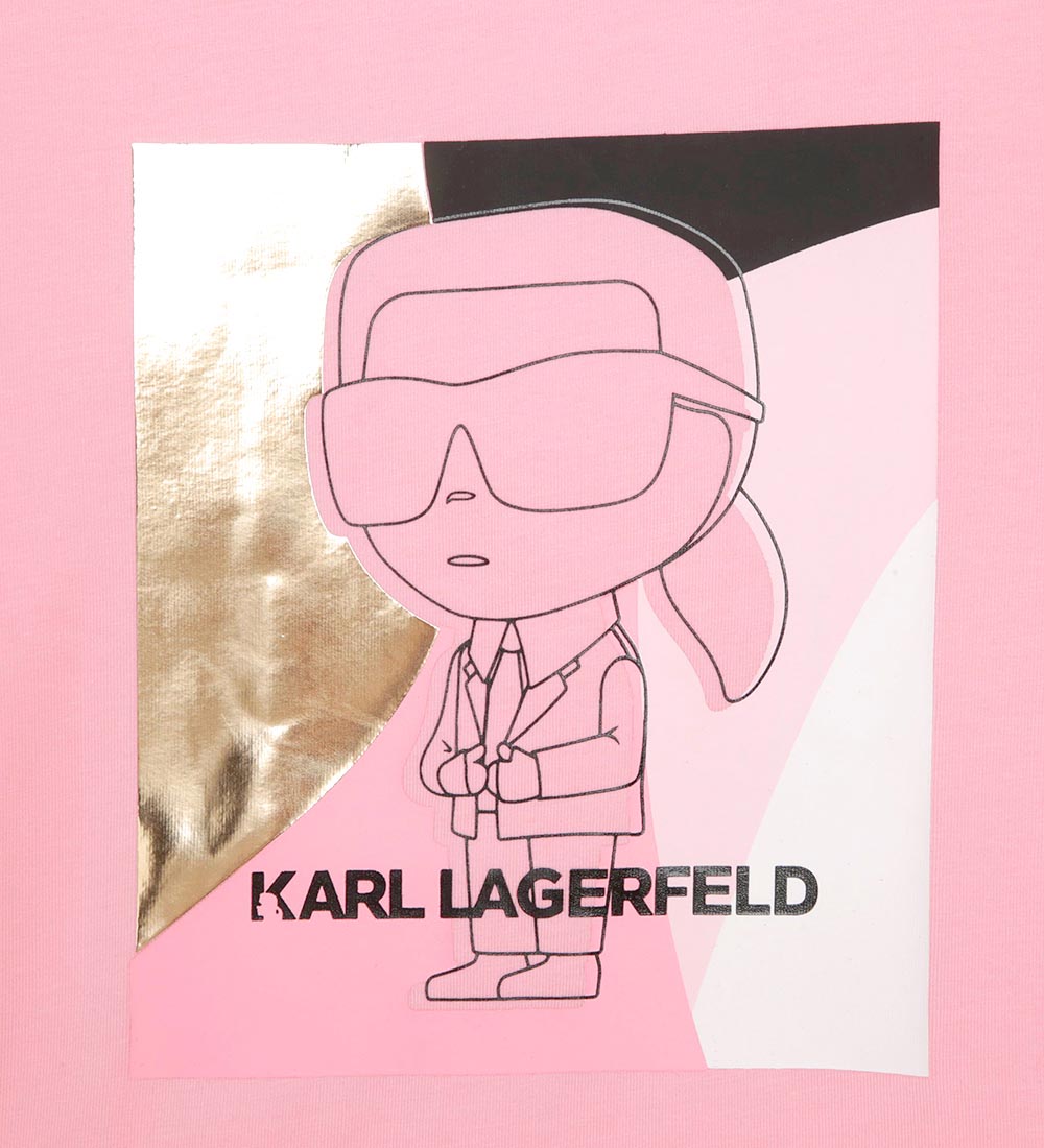Karl Lagerfeld T-shirt - Pink Washed m. Print