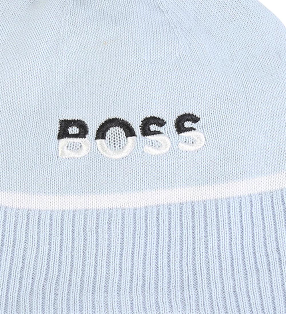 BOSS Hue - Strik - Lyseblå/Navy