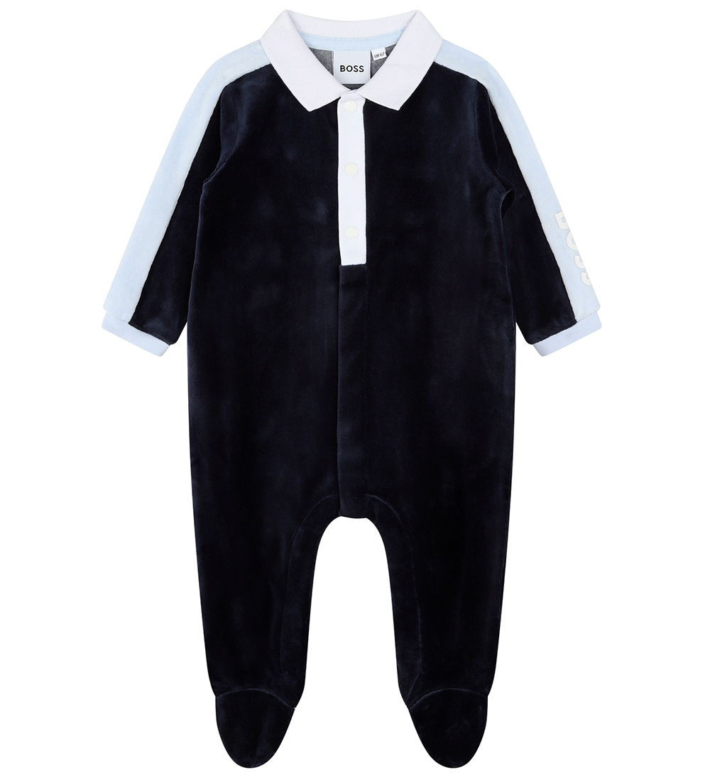 BOSS Gaveæske - Natdragt - Velour - Navy m. Hvid/Lyseblå
