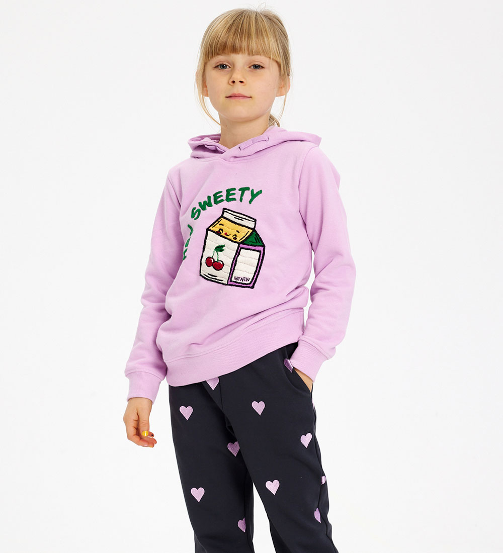 The New Hættetrøje - TnHey - Pastel Lavender m. Broderi