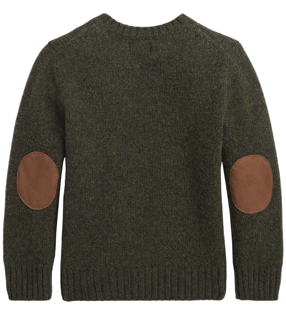 Polo Ralph Lauren Bluse - Uld - Mørkegrøn m. Lapper