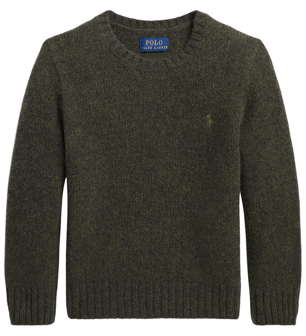 Polo Ralph Lauren Bluse - Uld - Mørkegrøn m. Lapper