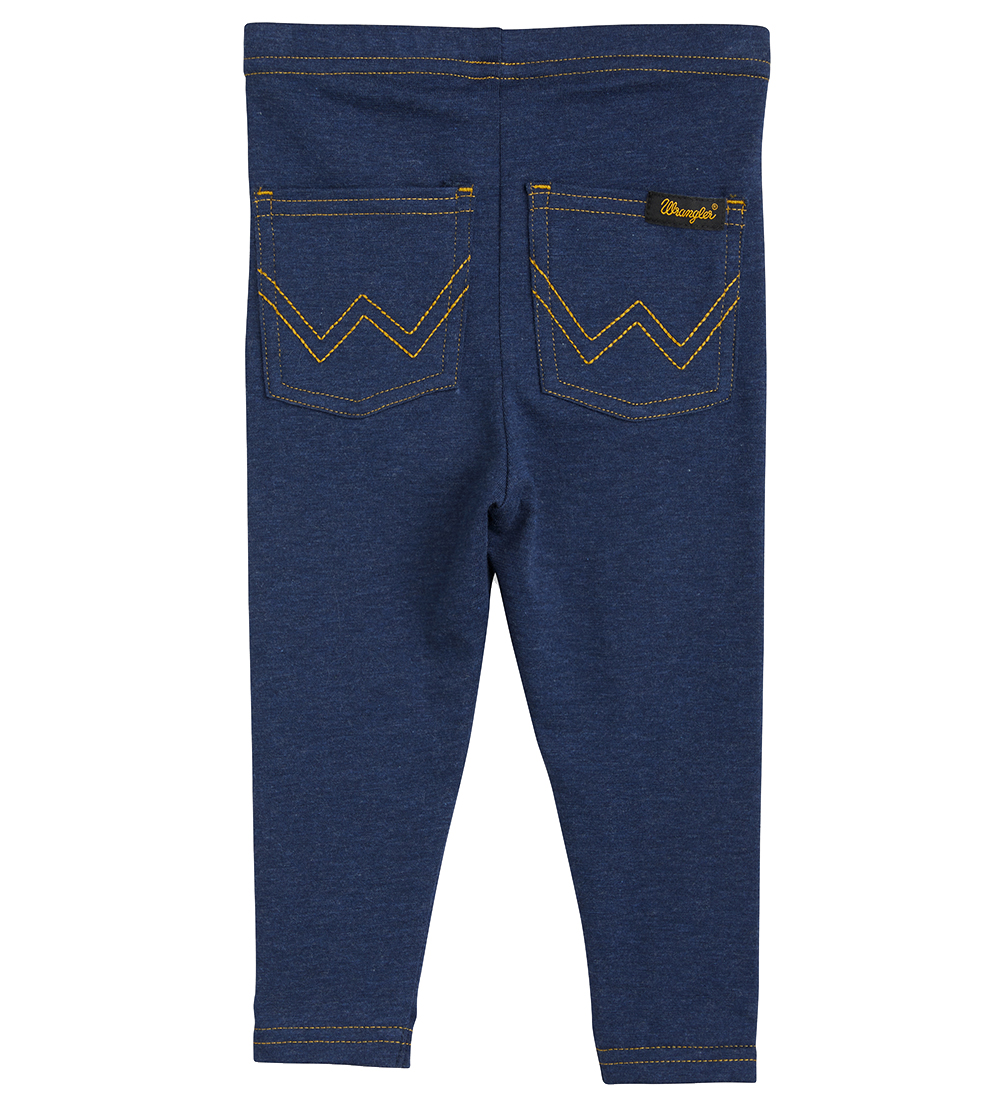 Mini Rodini x Wrangler Leggings - Peace Dove Baby - Blå