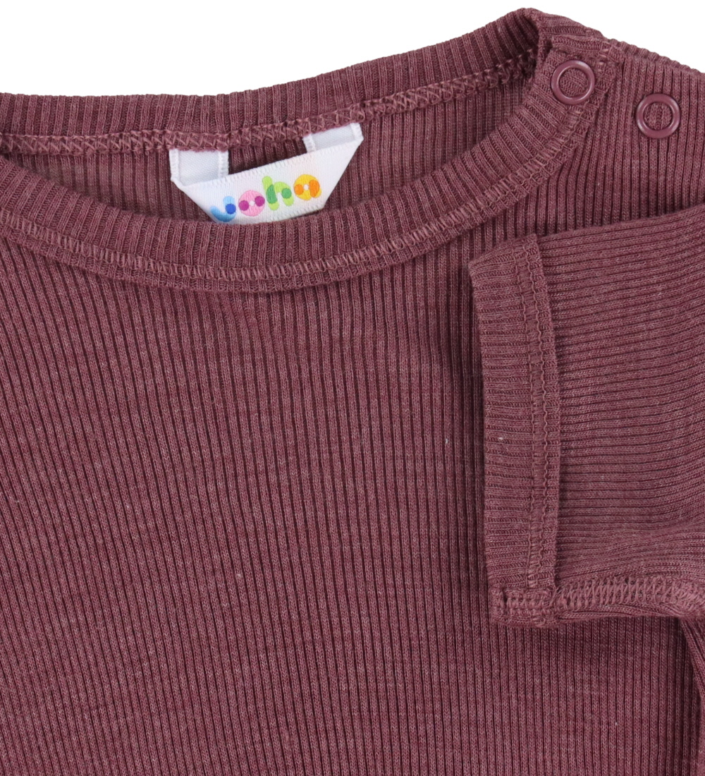 Joha Body k/æ - Rib - Uld/Silke - Bordeaux