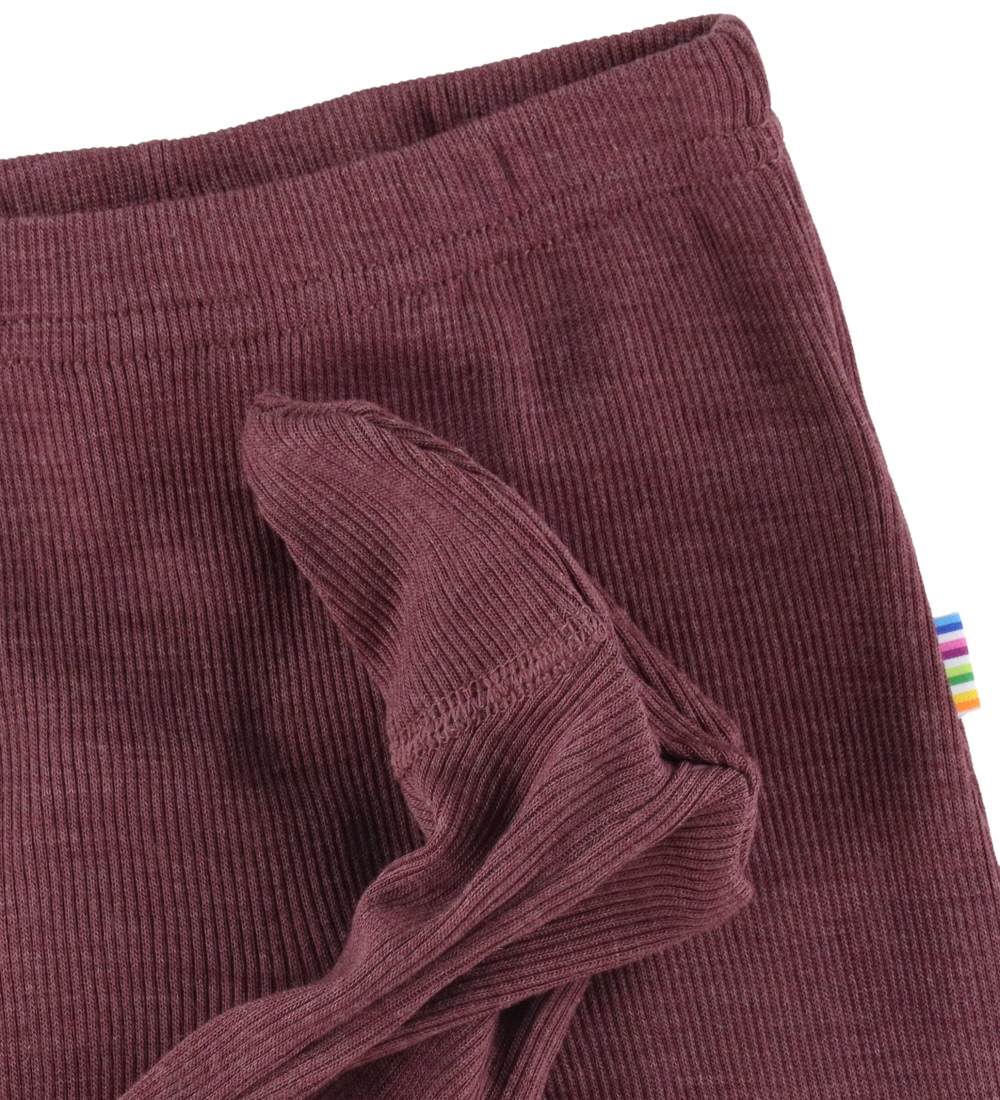 Joha Leggings - Rib - Uld/Silke - Bordeaux
