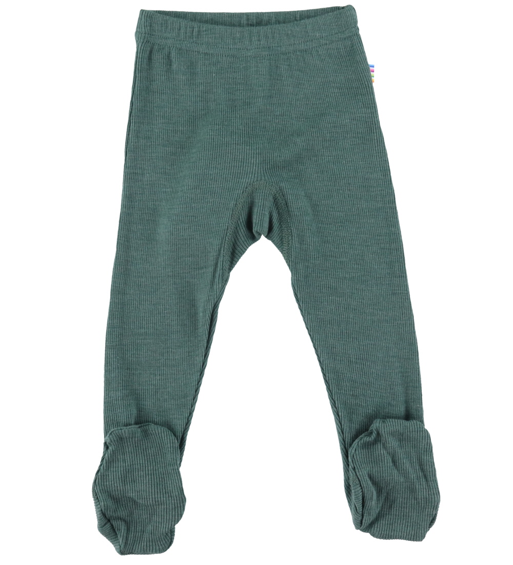 Joha Leggings - Rib - Uld/Silke - Mørk Grøn