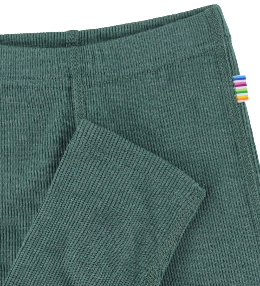 Joha Leggings - Rib - Uld/Silke - Mørk Grøn