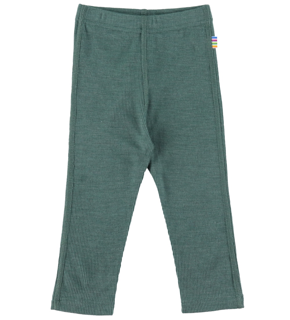 Joha Leggings - Rib - Uld/Silke - Mørk Grøn