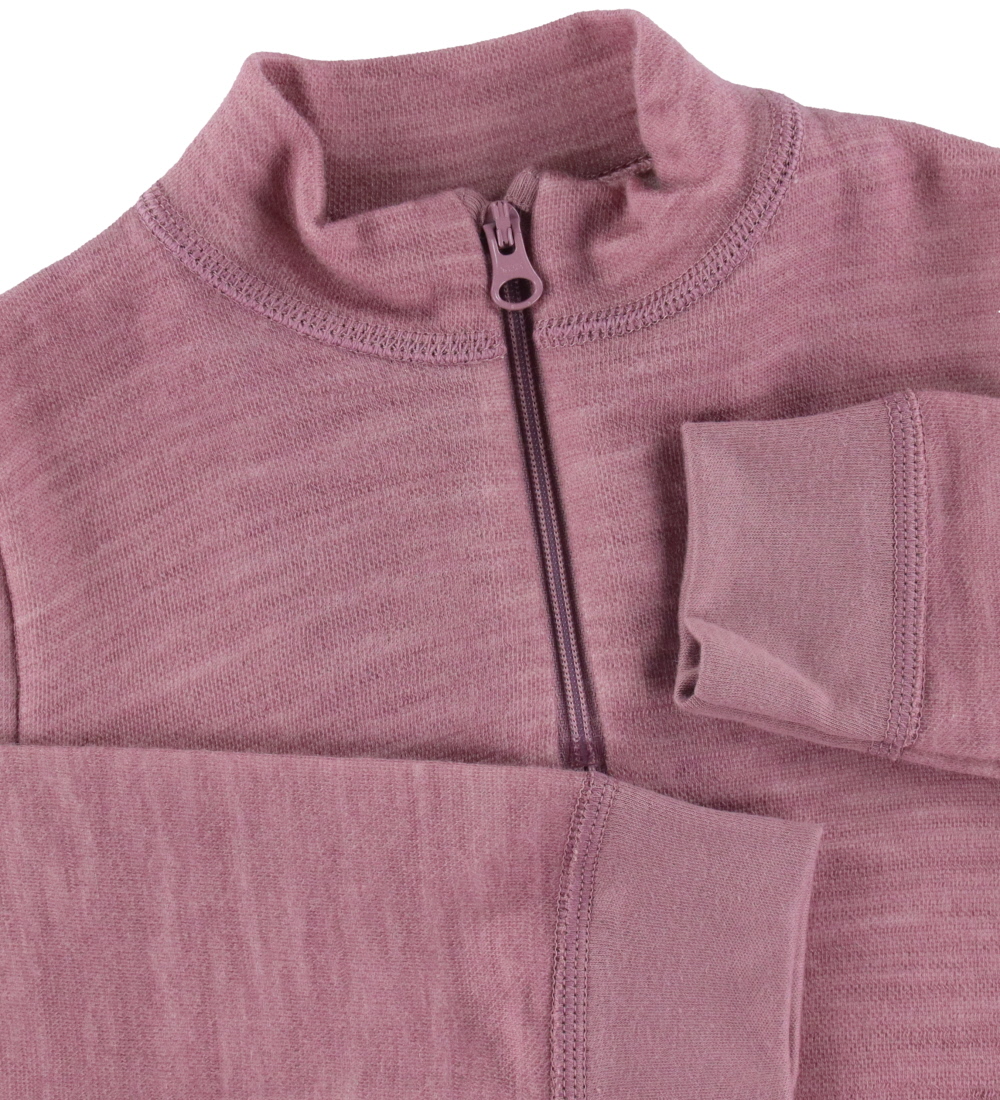 Joha Bluse m. Lynlås - Uld/Bambus - Rose