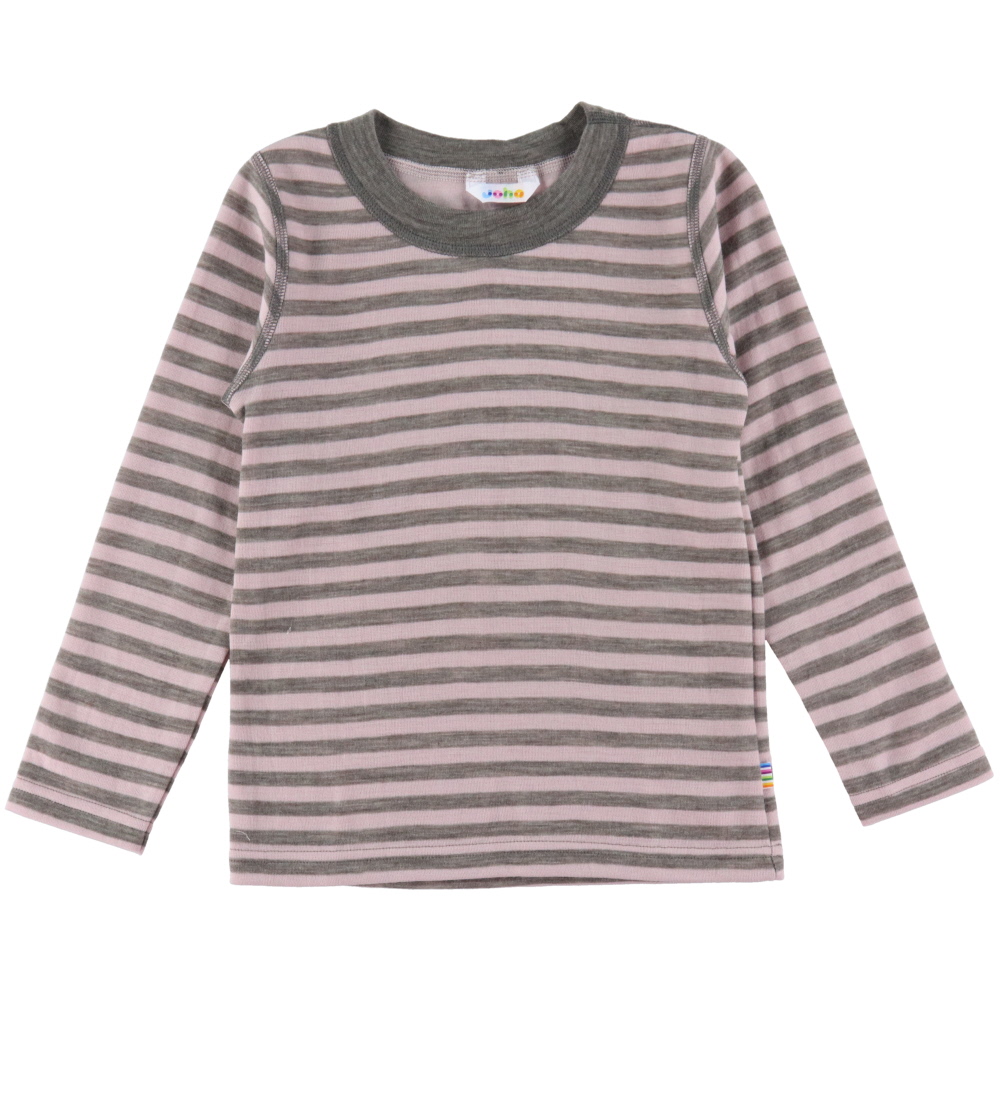 Joha Bluse - Uld - Rosa/Grå