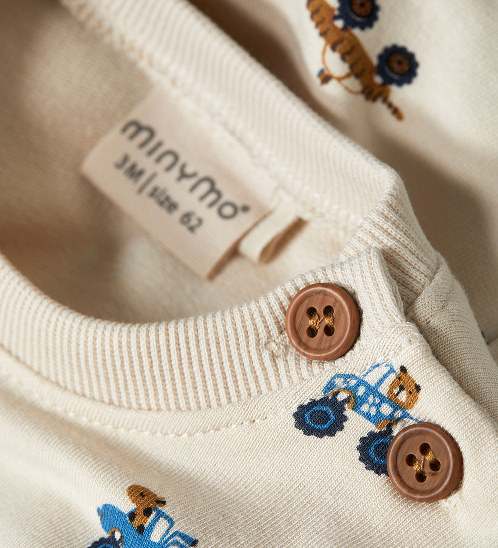 Minymo Sweatshirt - Sandshell m. Biler