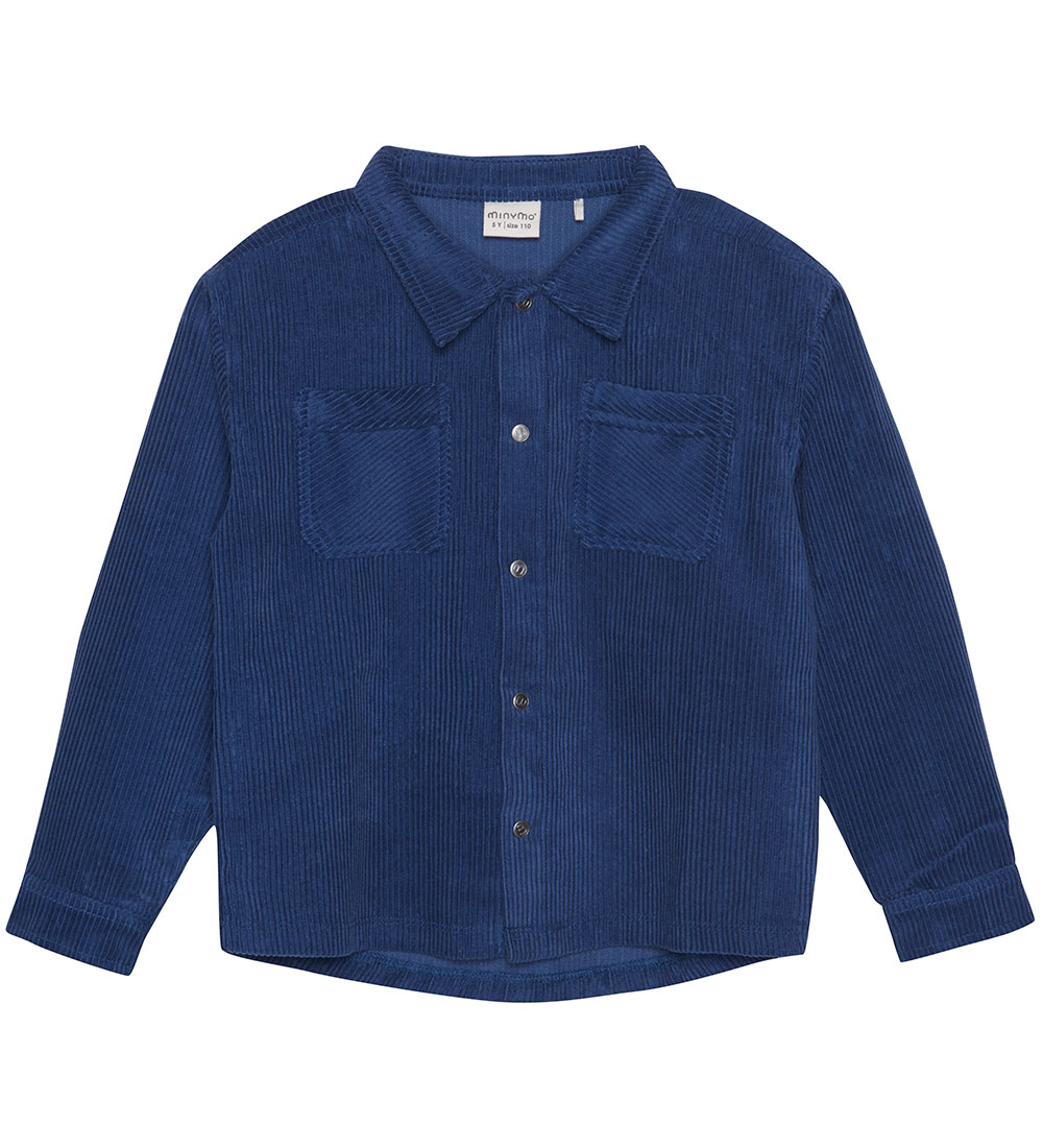 Minymo Skjorte - Fløjl - Dark Blue