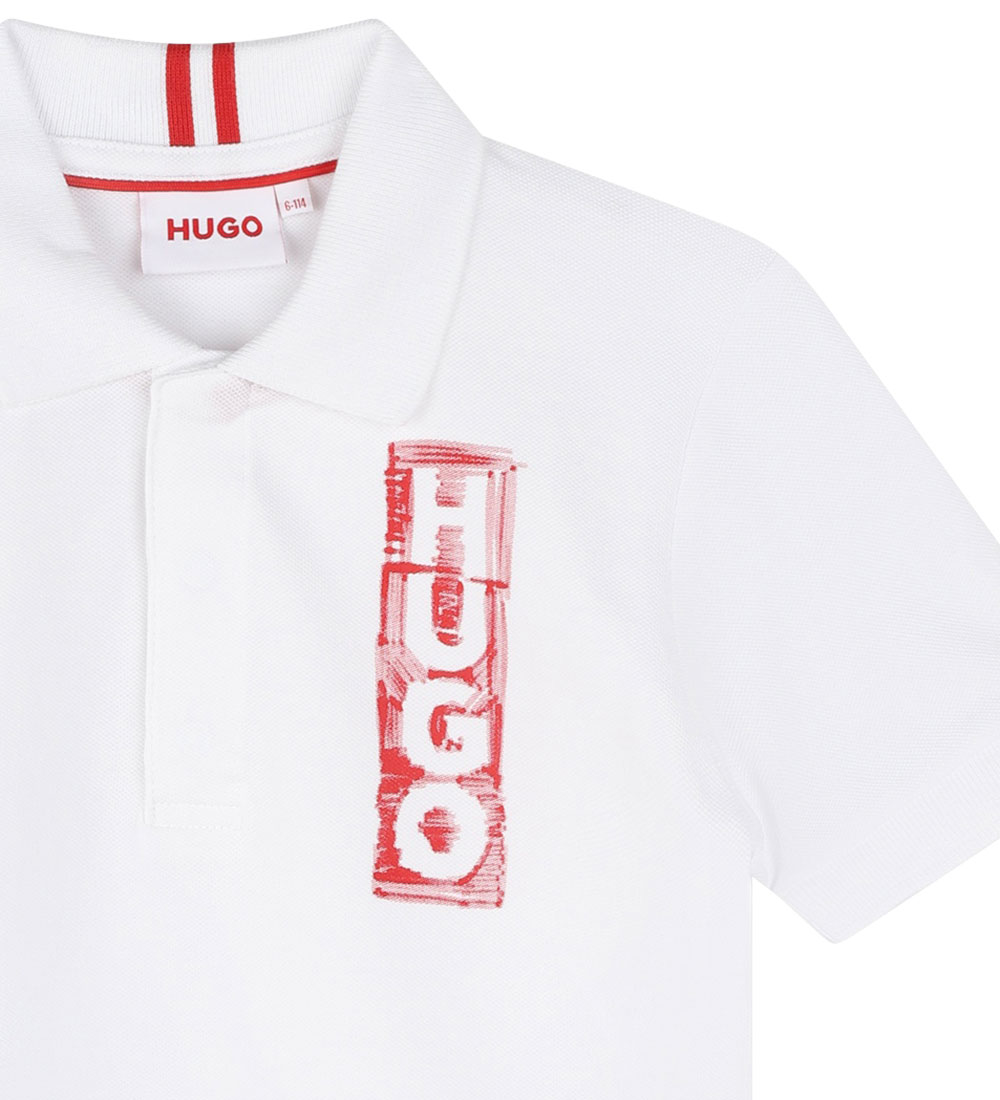 HUGO Polo - Hvid m. Rød