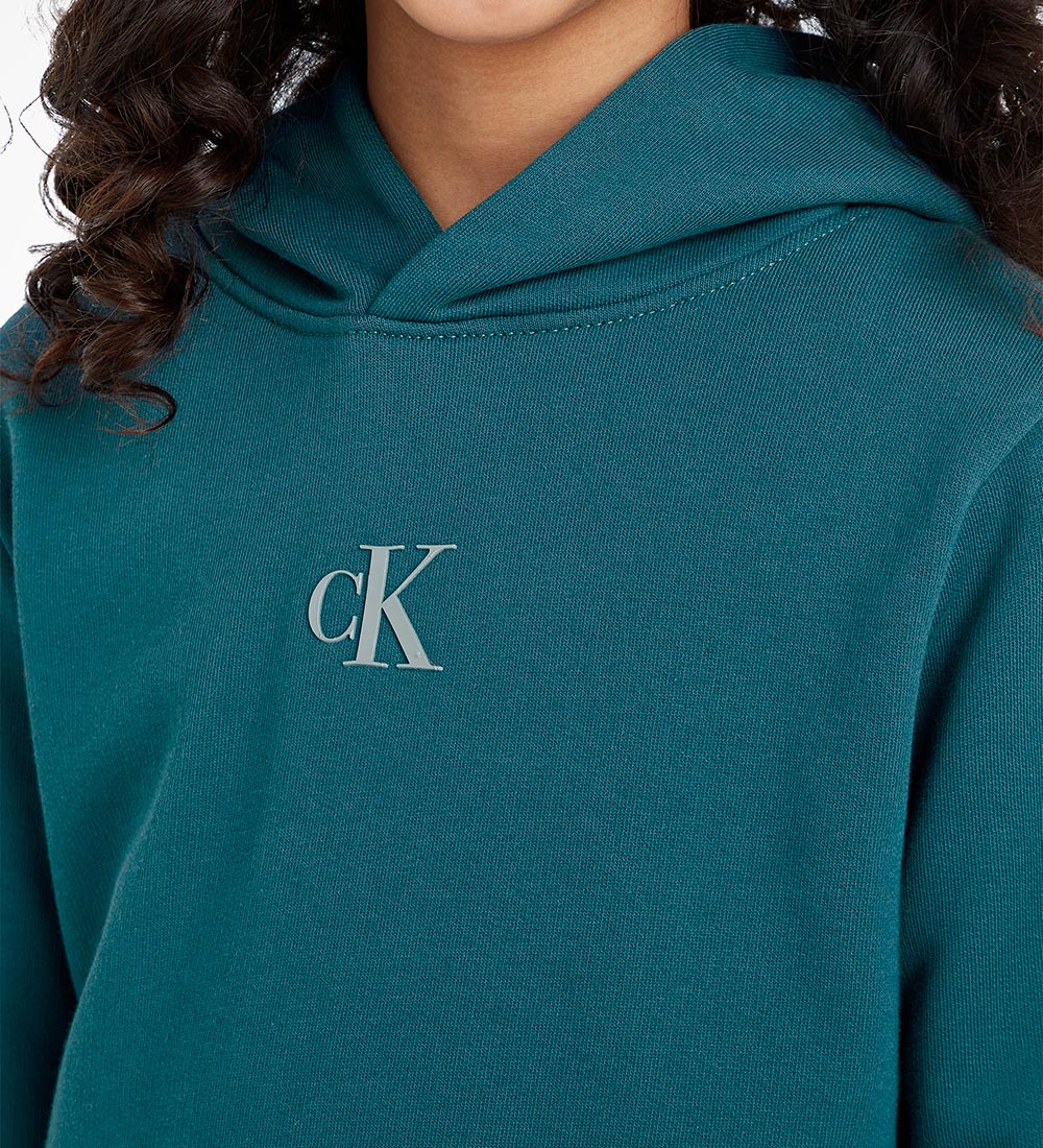 Calvin Klein Hættetrøje - Logo Boxy - Atlantic Deep