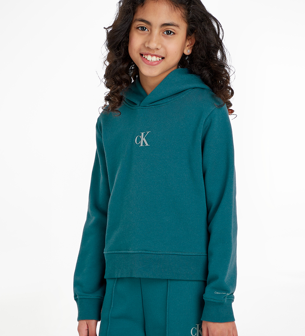 Calvin Klein Hættetrøje - Logo Boxy - Atlantic Deep