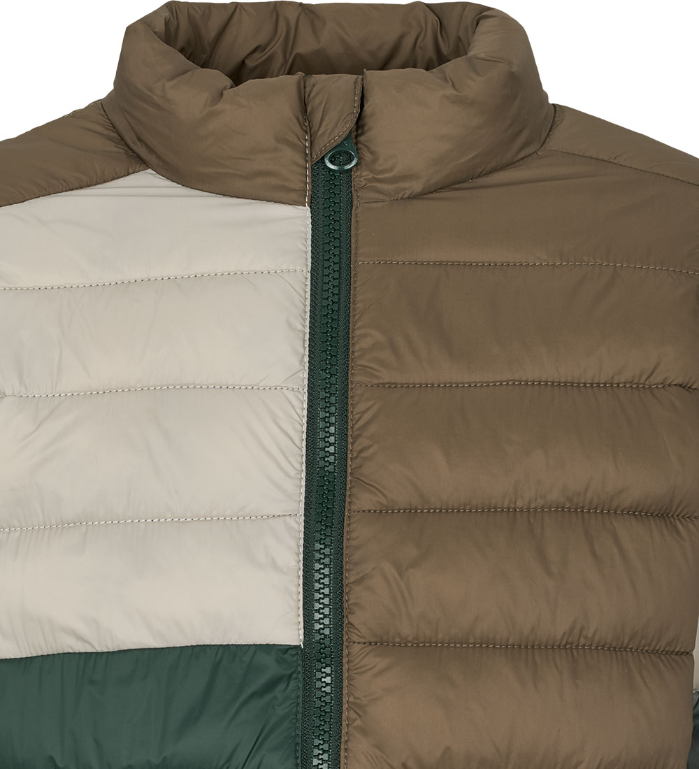 MarMar Dynejakke - Vegan Puffer - Owe - Dark Leaf Blok
