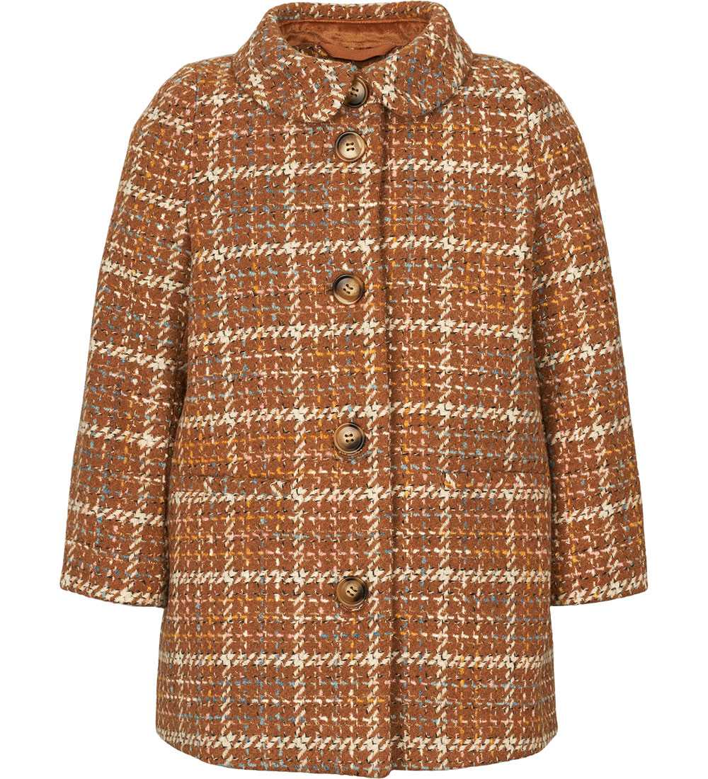 MarMar Frakke - Polyester/Uld - Olive - Caramel Check