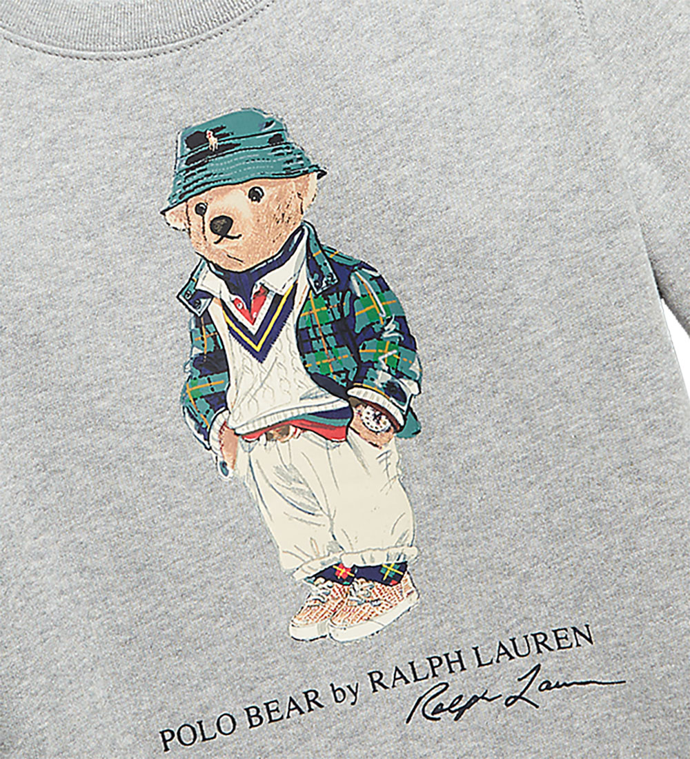 Polo Ralph Lauren Sweatshirt - Gråmeleret m. Bamse