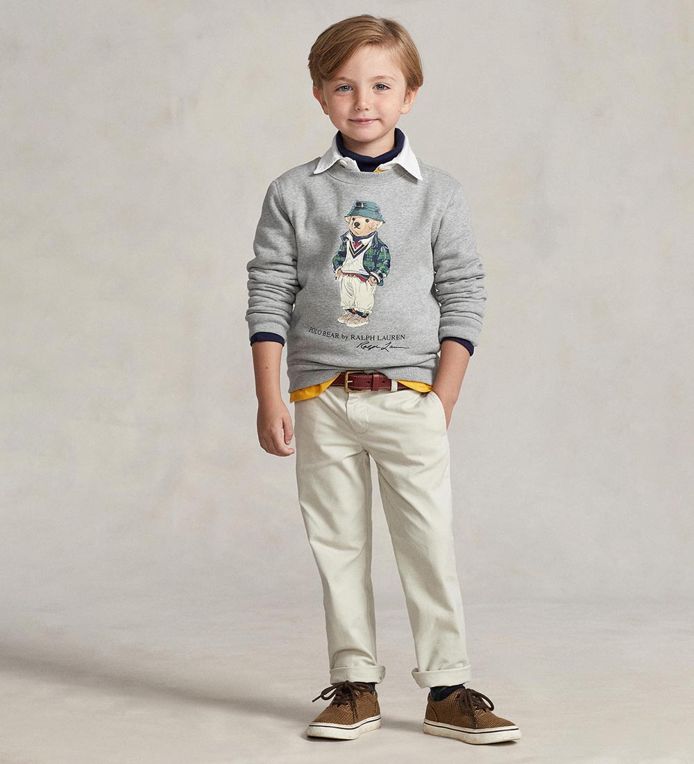 Polo Ralph Lauren Sweatshirt - Gråmeleret m. Bamse