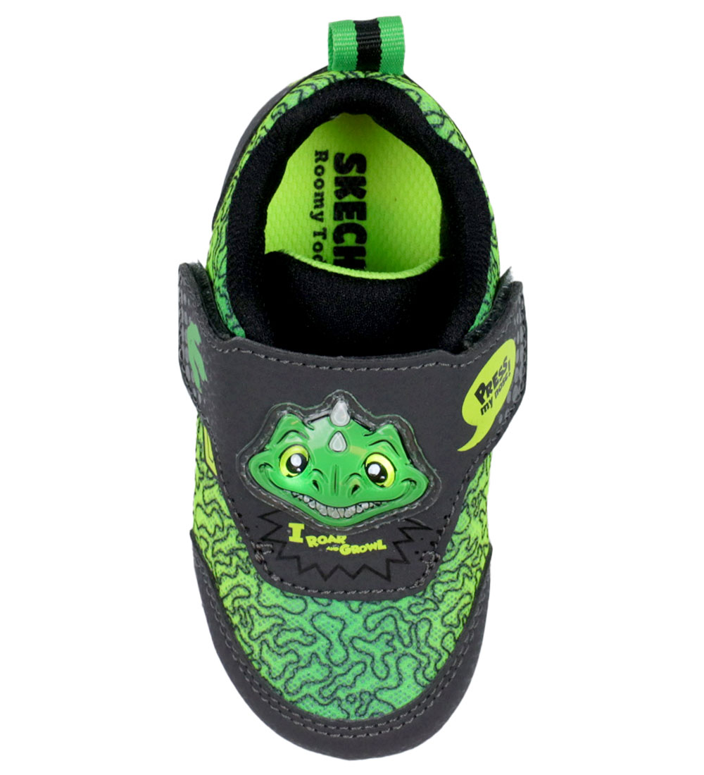 Skechers Sko m. Lys/Lyd - Comfy Flex 2.0 - Charcoal/Lime