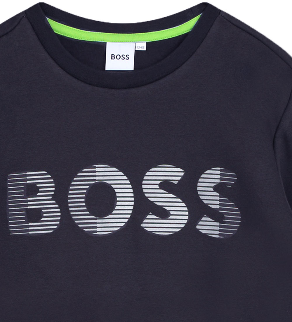 BOSS Sweatshirt - Navy m. Hvid