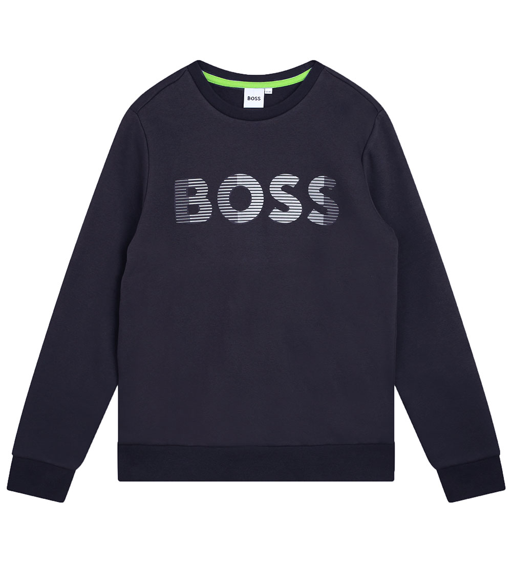 BOSS Sweatshirt - Navy m. Hvid