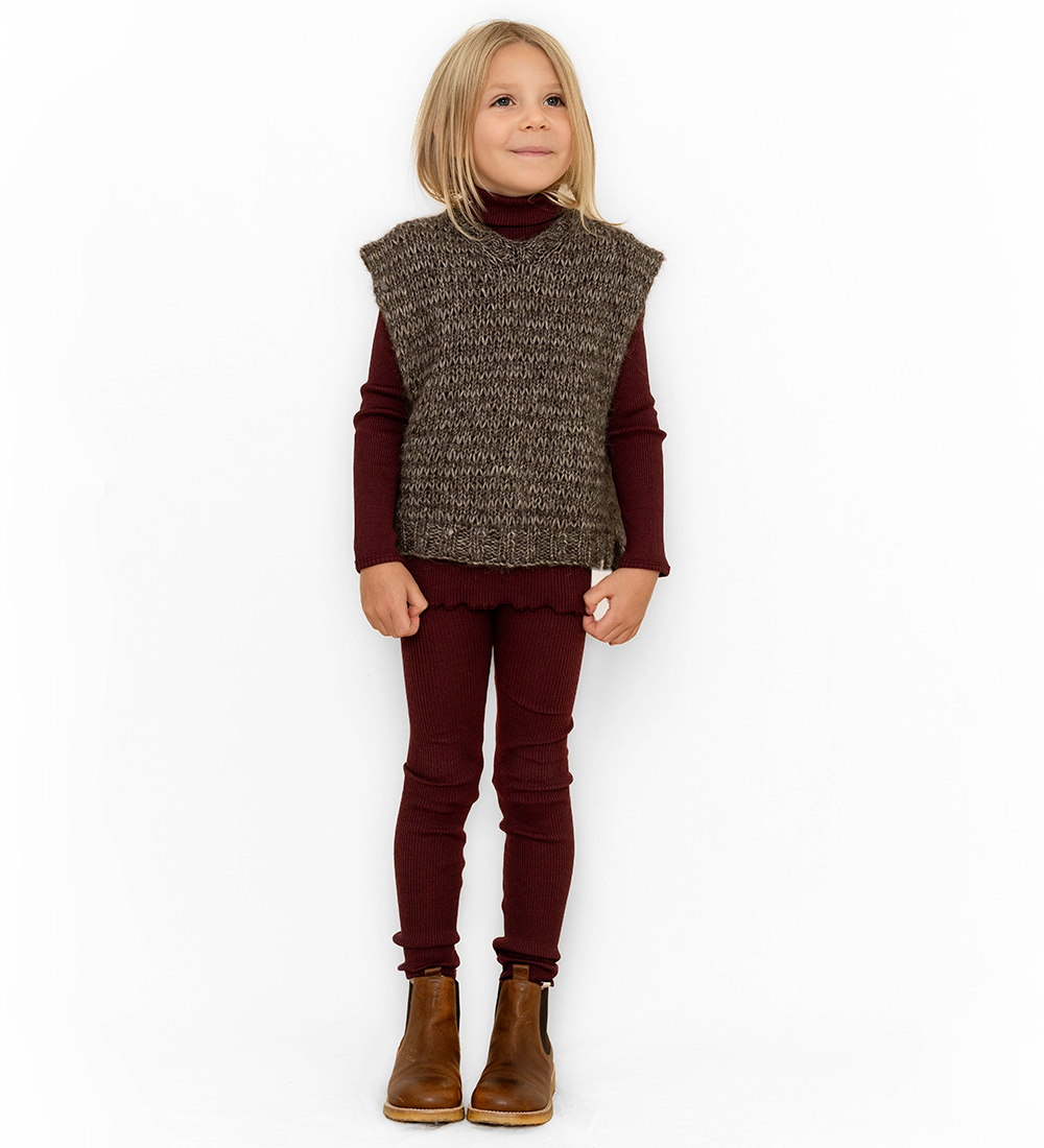 Minimalisma Bluse m. Rullekrave - Rib - Silke/Bomuld - Bui - Rub