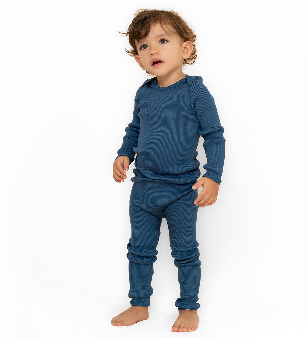 Minimalisma Leggings - Rib - Silke/Bomuld - Bieber - True Blue
