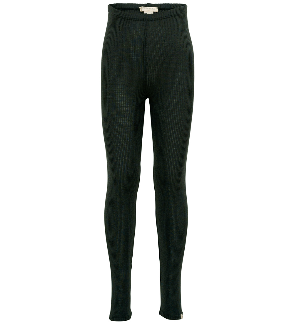 Minimalisma Leggings - Rib - Uld - Arona - Dark Green