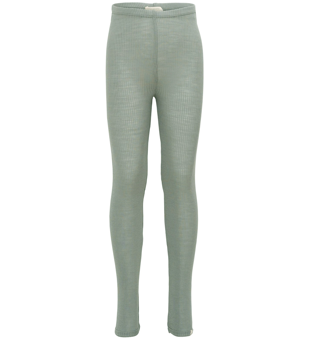 Minimalisma Leggings - Rib - Uld - Arona - Dusty Sage