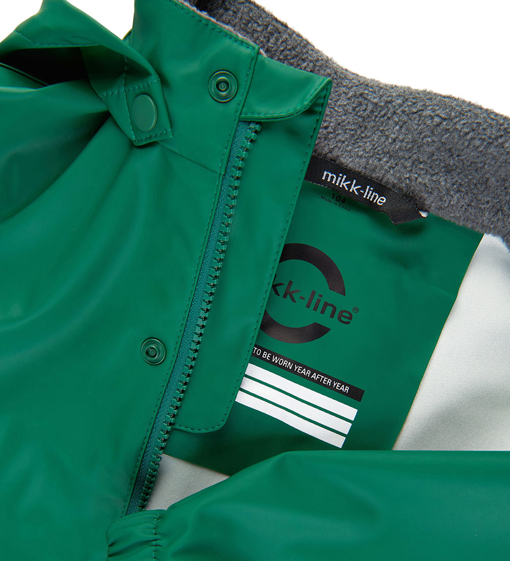 Mikk-Line Regntøj m. Seler - PU - Recycled - Evergreen