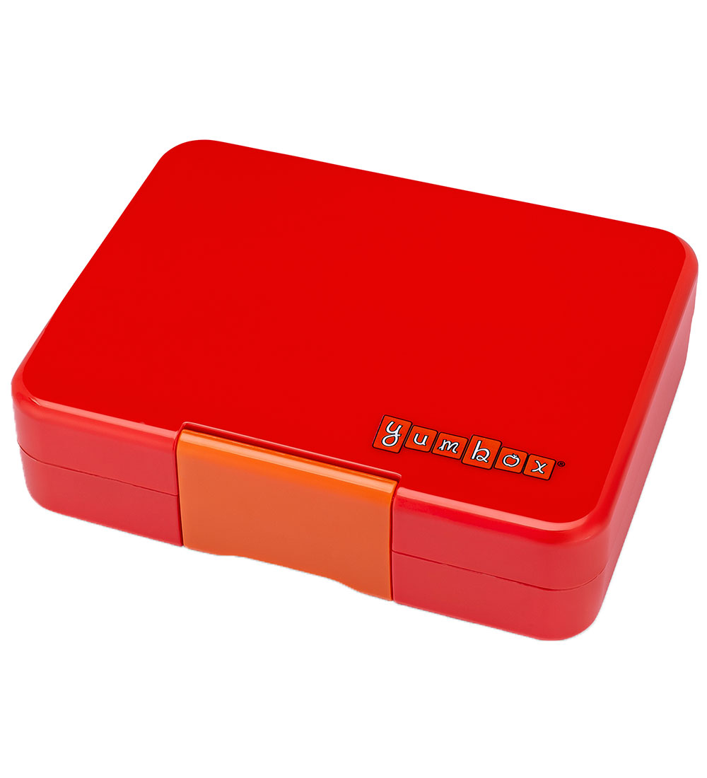 Yumbox Madkasse m. 3 Rum - Bento Snack - Roar Red - Polar Bear