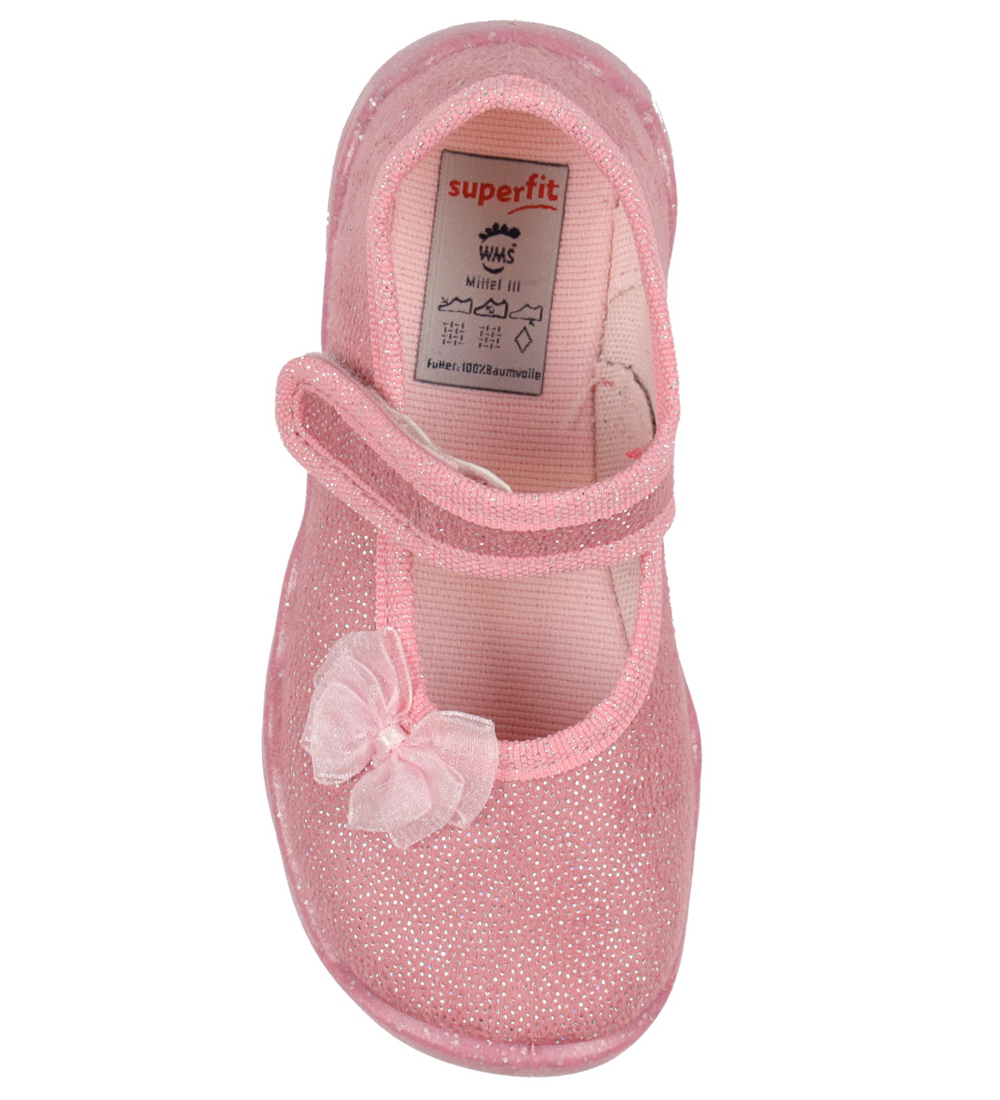Superfit Ballerina Hjemmesko - Bubble - Rosa m. Sølv Prikker