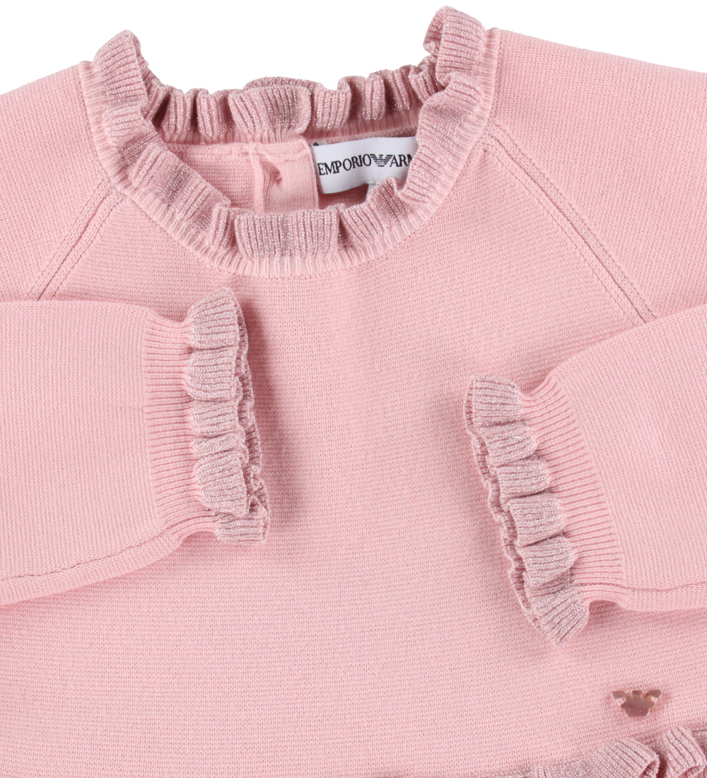 Emporio Armani Kjole - Strik - Rosa m. Glimmer