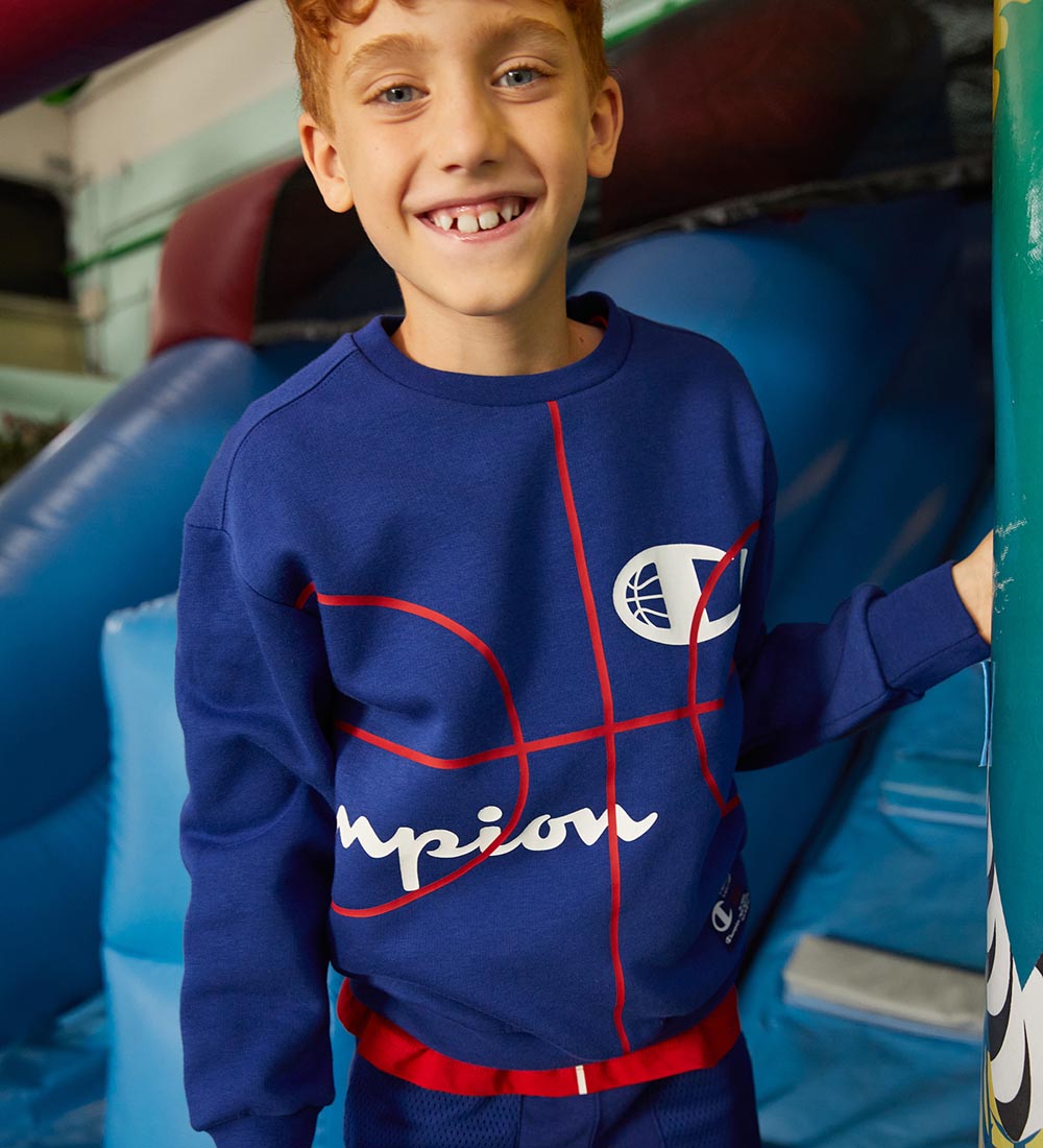 Champion Sweatshirt - Crewneck - Blå/Rød/Hvid