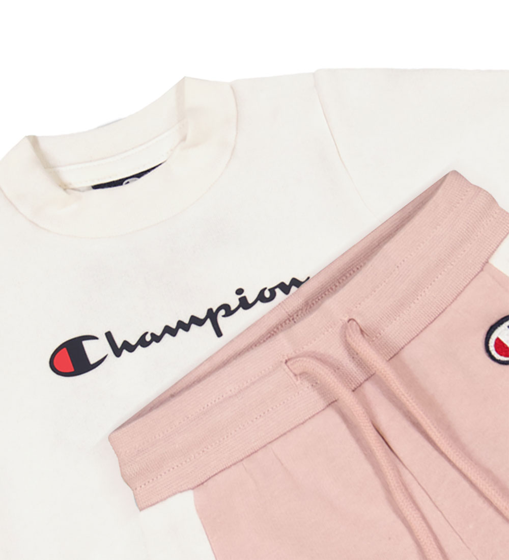 Champion Sweatsæt - Sweatshirt/Sweatpants - Dusty Rose/Hvid