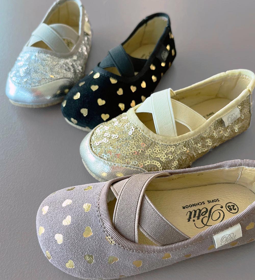 Petit by Sofie Schnoor Hjemmesko - Lilla m. Guld Hjerter